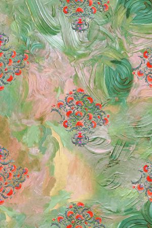 抽象花卉印花华亿平台图片