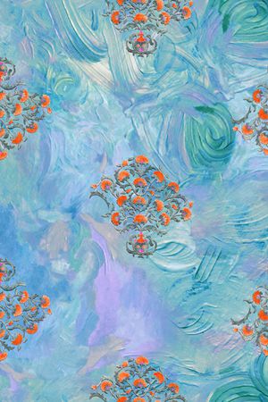 抽象花卉印花华亿平台图片