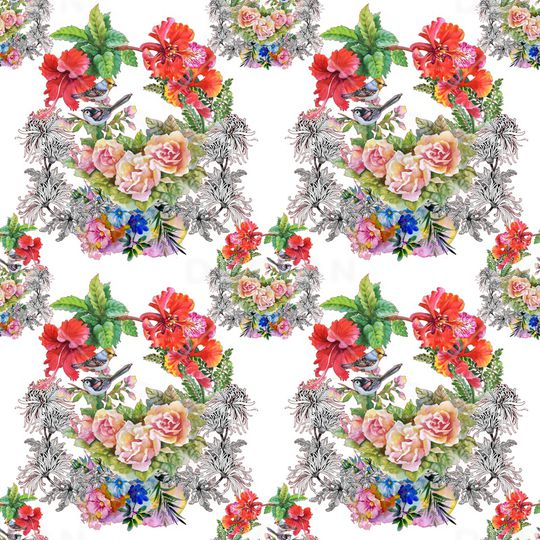 花卉印花华亿平台图片