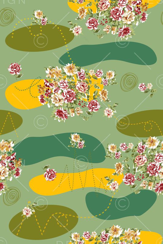 花卉印花华亿平台图片