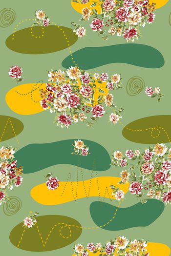 花卉印花华亿平台图片