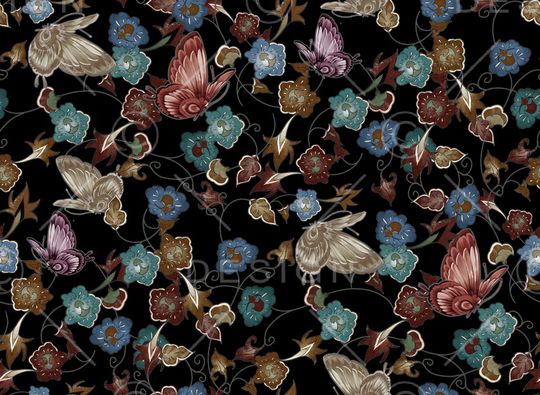 抽象花卉印花华亿平台图片