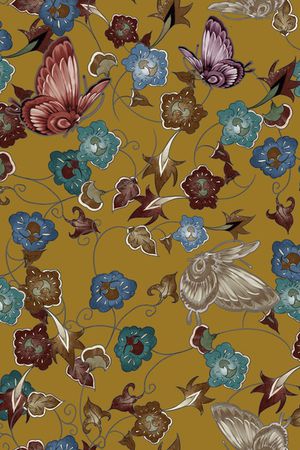 抽象花卉印花华亿平台图片