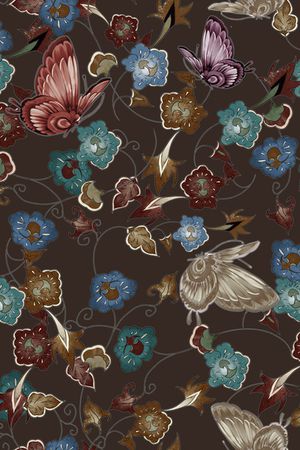 抽象花卉印花华亿平台图片