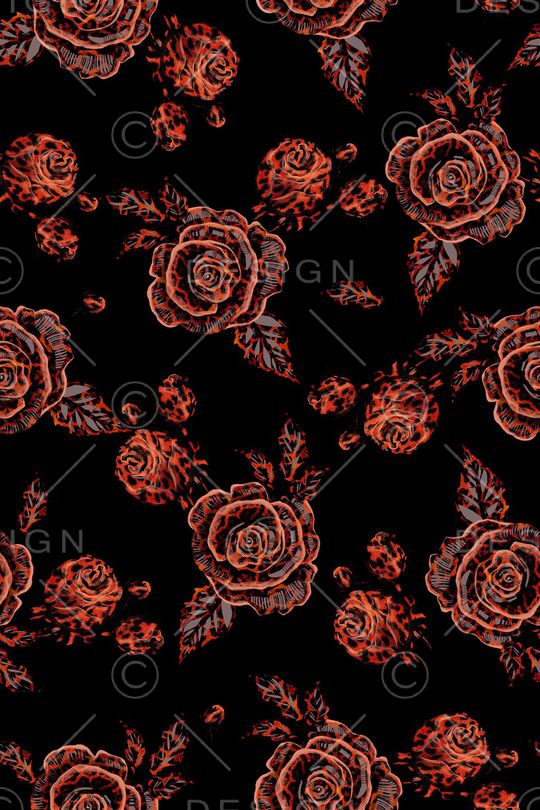 玫瑰花印花华亿平台图片