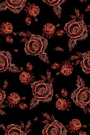 玫瑰花印花华亿平台图片