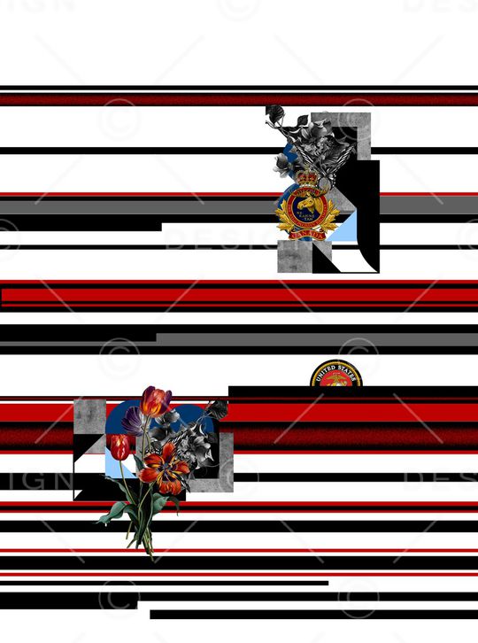 线条画印花华亿平台图片