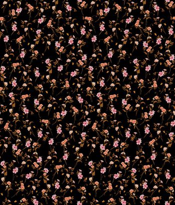 黑底花卉印花华亿平台图片