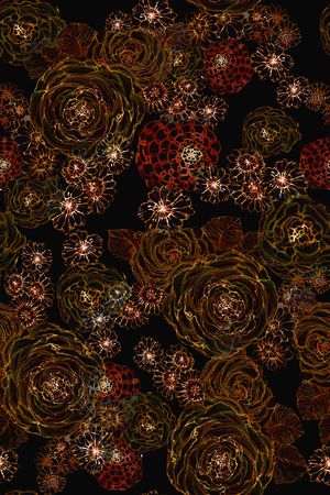 抽象花卉印花华亿平台图片