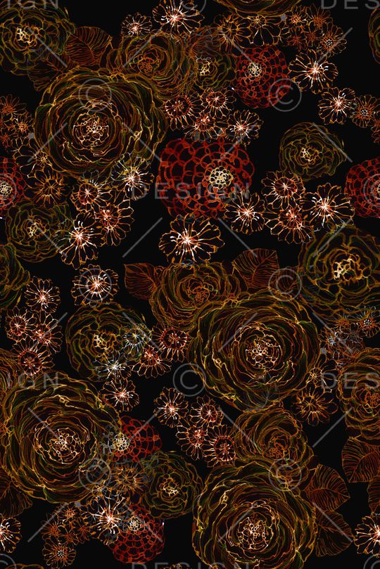 抽象花卉印花华亿平台图片