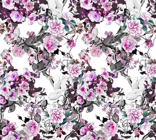 花卉印花华亿平台图片