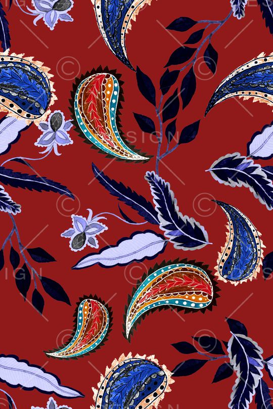 佩斯利印花华亿平台图片