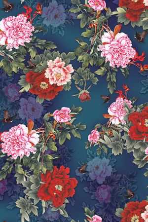 花鸟印花华亿平台图片