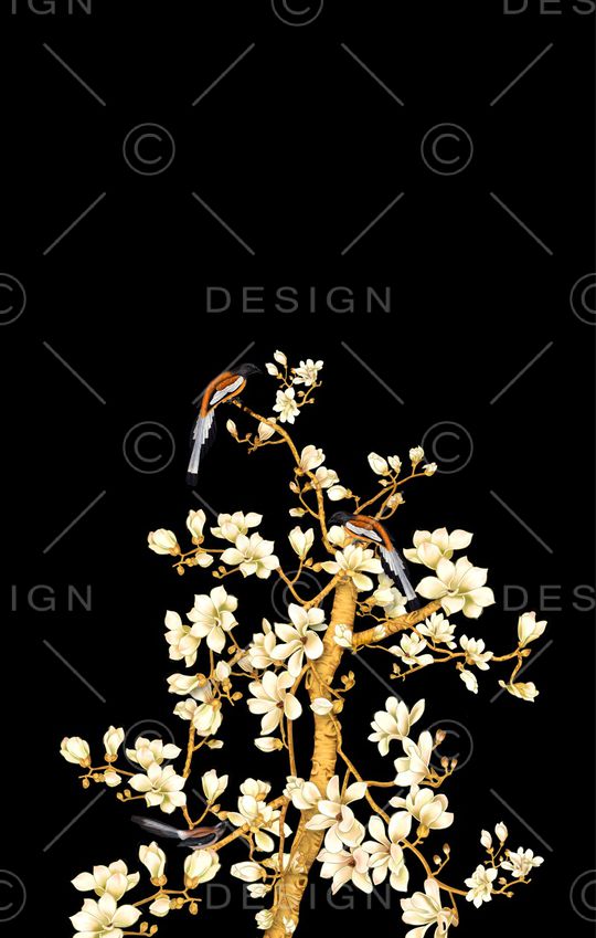 花鸟印花华亿平台图片