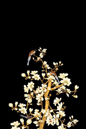 花鸟印花华亿平台图片