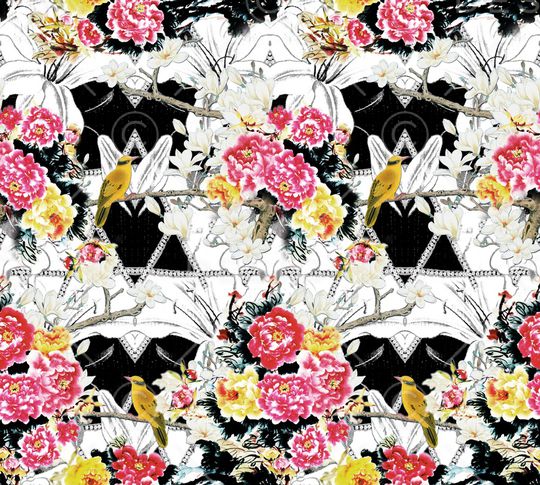 花卉印花华亿平台图片