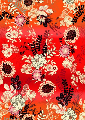 花卉印花华亿平台图片