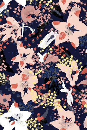 抽象花卉印花华亿平台图片