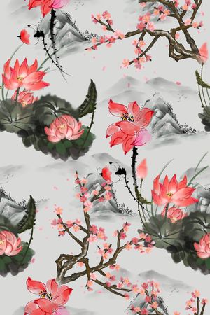 花卉印花华亿平台图片