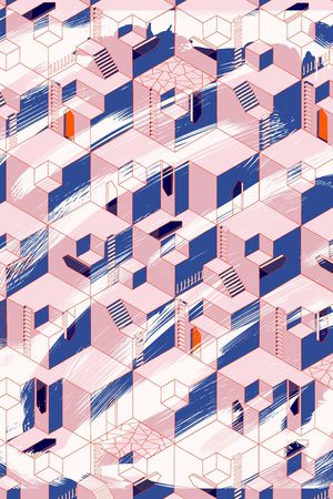 线条画印花华亿平台图片