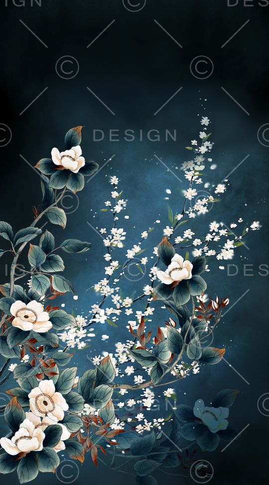 中国风定位花印花华亿平台图片