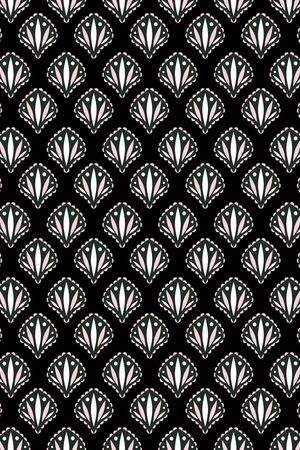 黑底花卉印花华亿平台图片