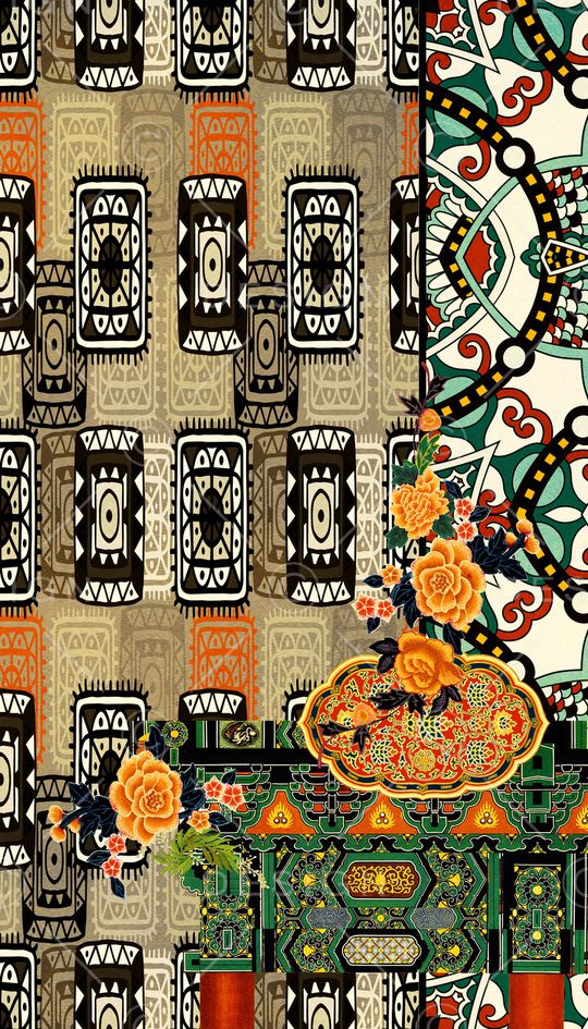 复古印花华亿平台图片