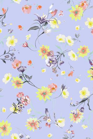 手绘花卉印花华亿平台图片