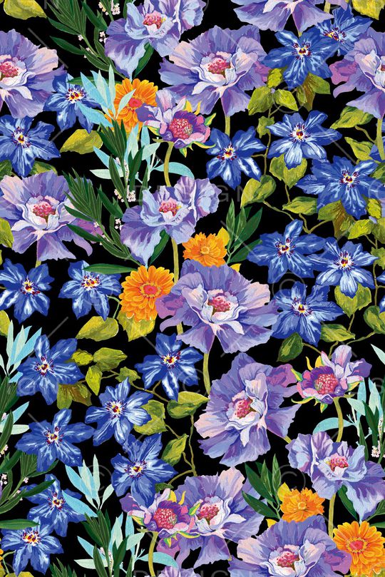 花卉印花华亿平台图片