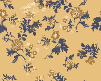 手绘花卉印花华亿平台图片