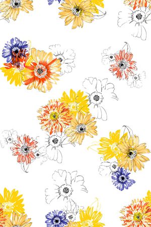 抽象花卉印花华亿平台图片