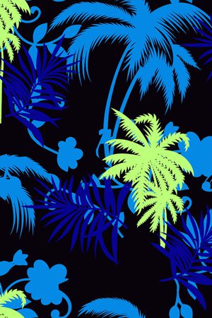 椰树热带植物印花华亿平台图片