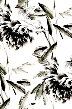 水墨风印花华亿平台图片