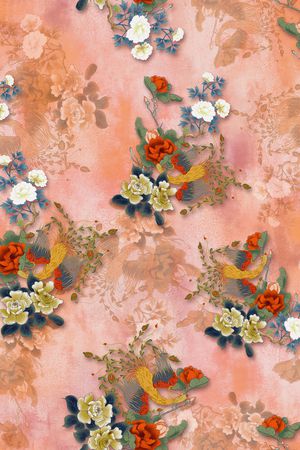 花卉印花华亿平台图片