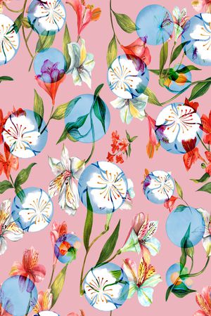 灰色花印花华亿平台图片