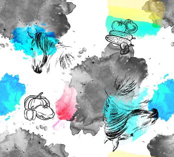 水彩印花华亿平台图片