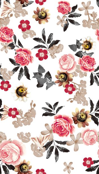 玫瑰花印花华亿平台图片