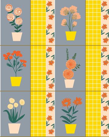 抽象花卉印花华亿平台图片