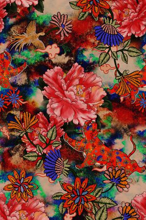 花卉印花华亿平台图片