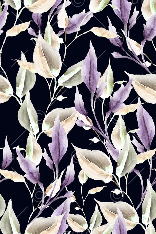 黑底花卉印花华亿平台图片