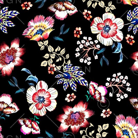 花卉印花华亿平台图片