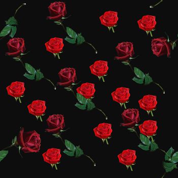 黑底花卉印花华亿平台图片