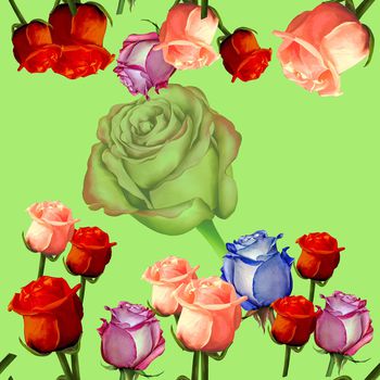 玫瑰花印花华亿平台图片