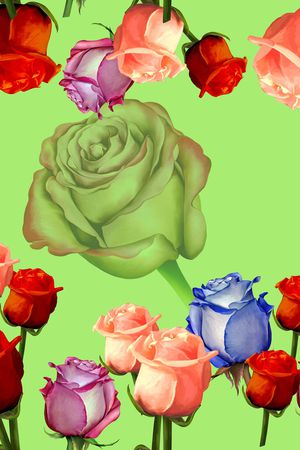 玫瑰花印花华亿平台图片