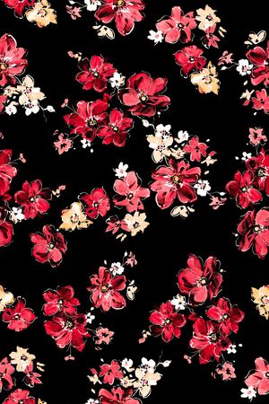 抽象花卉印花华亿平台图片