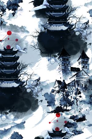 水墨风印花华亿平台图片