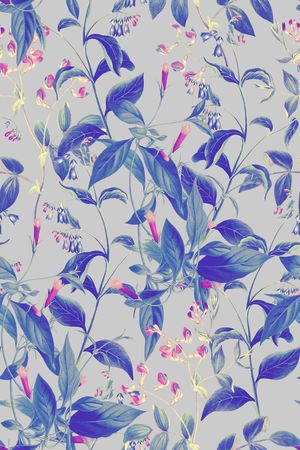 黑底花卉印花华亿平台图片