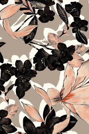 手绘花卉印花华亿平台图片