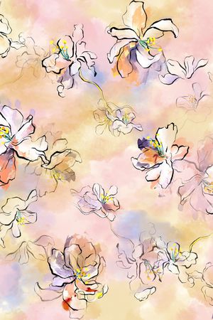 朦胧花卉印花华亿平台图片