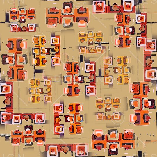 手绘线条笔触印花华亿平台图片